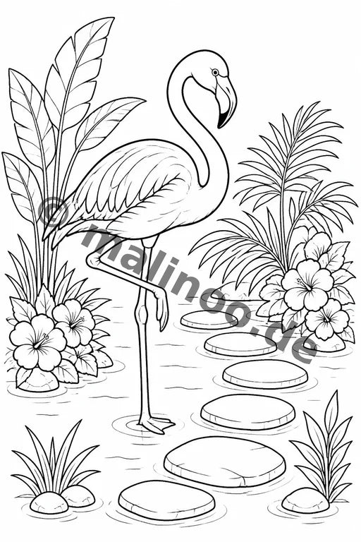 Flamingos Malbuch 50 Ausmalbilder gedruckt+lose – Vorschaubild 7
