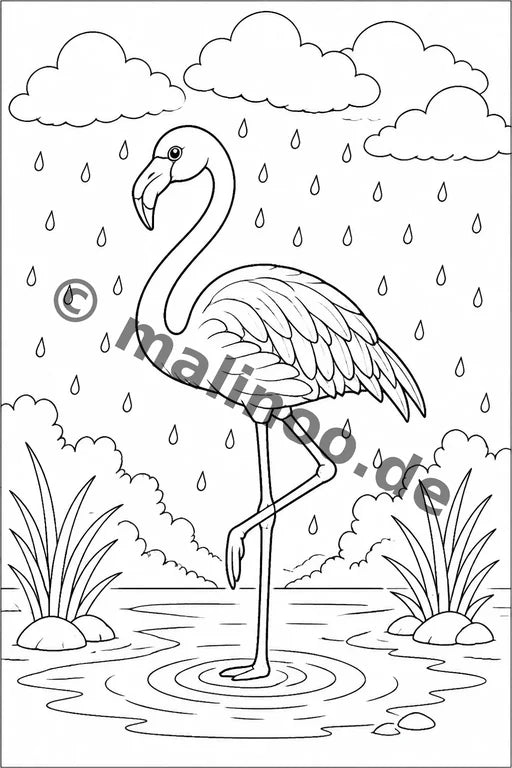 Flamingos Malbuch 50 Ausmalbilder gedruckt+lose – Vorschaubild 8