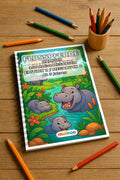 Flusspferde Malbuch 100 Ausmalbilder gedruckt und gebunden – Mockup-Ansicht