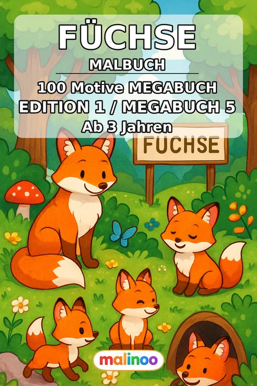 Füchse Malbuch 100 Ausmalbilder PDF Download – Cover