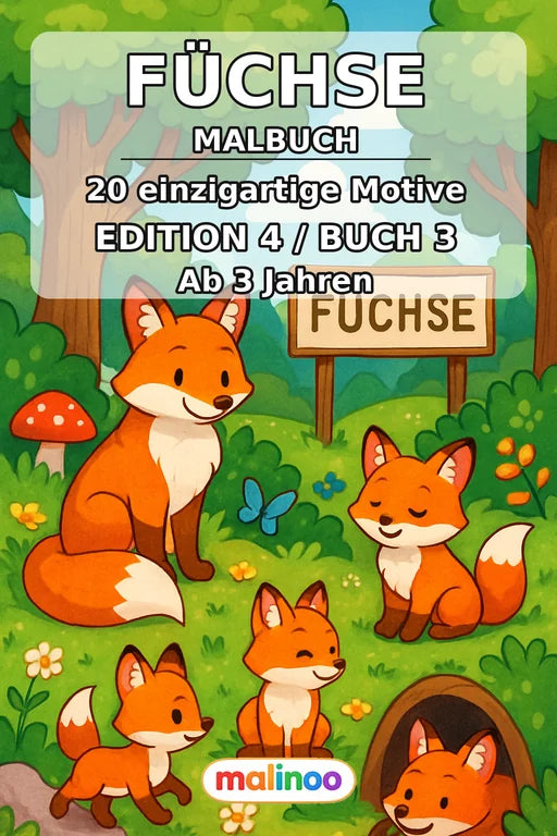 Füchse Malbuch 20 Ausmalbilder PDF Download – Cover