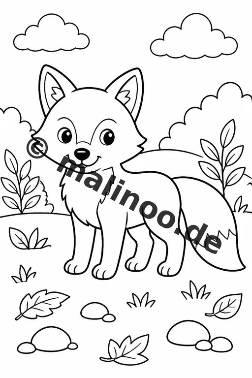 Füchse Malbuch 20 Ausmalbilder PDF Download digital – Vorschaubild 1