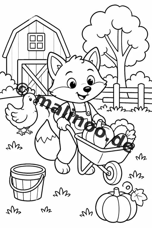 Füchse Malbuch 20 Ausmalbilder PDF Download digital – Vorschaubild 4