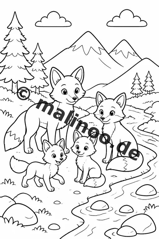 Füchse Malbuch 20 Ausmalbilder gedruckt und gebunden – Vorschaubild 6