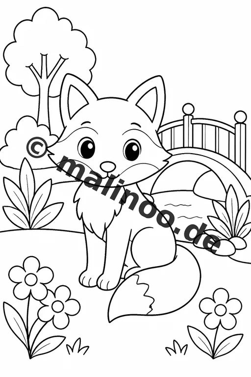 Füchse Malbuch 50 Ausmalbilder PDF Download digital – Vorschaubild 5