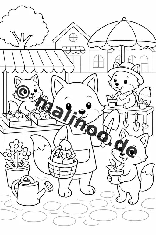 Füchse Malbuch 50 Ausmalbilder gedruckt und gebunden – Vorschaubild 10