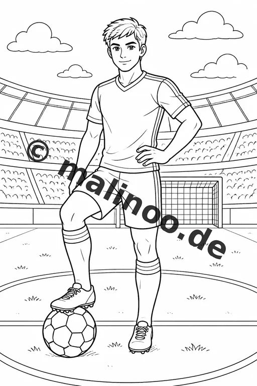 Fußball Malbuch 100 Ausmalbilder PDF Download digital – Vorschaubild 1