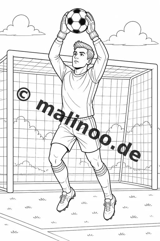 Fußball Malbuch 100 Ausmalbilder PDF Download digital – Vorschaubild 3