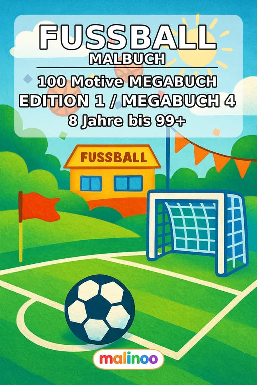 Fußball Malbuch 100 Ausmalbilder gedruckt+gebunden – Cover