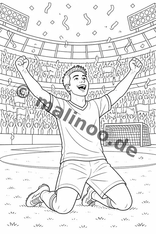 Fußball Malbuch 100 Ausmalbilder gedruckt+gebunden – Vorschaubild 6