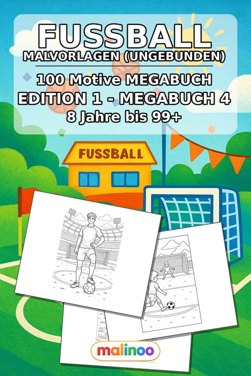 Fußball Malbuch 100 Ausmalbilder gedruckt+lose – Cover