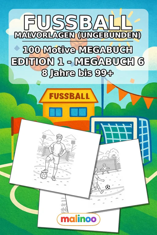 Fußball Malbuch 100 Ausmalbilder gedruckt+lose – Cover