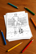 Fußball Malbuch 100 Ausmalbilder gedruckt, ungebunden – Mockup-Ansicht