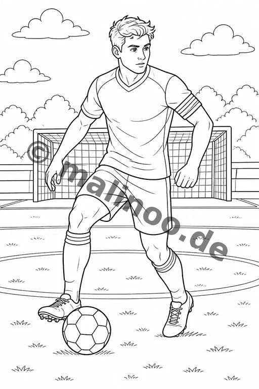 Fußball Malbuch 100 Ausmalbilder gedruckt+lose – Vorschaubild 9