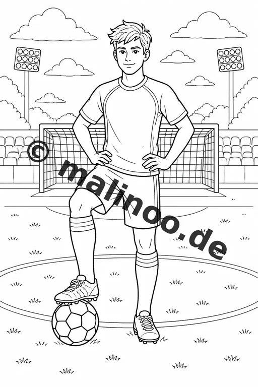 Fußball Malbuch 20 Ausmalbilder PDF Download digital – Vorschaubild 1