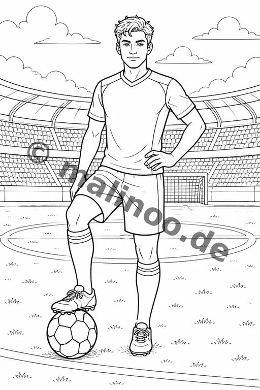 Fußball Malbuch 20 Ausmalbilder PDF Download – Vorschaubild 1