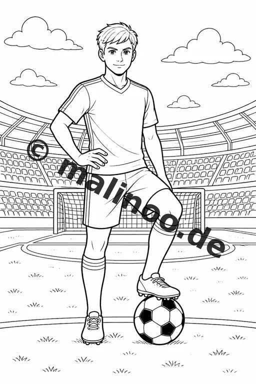 Fußball Malbuch 20 Ausmalbilder PDF Download digital – Vorschaubild 1
