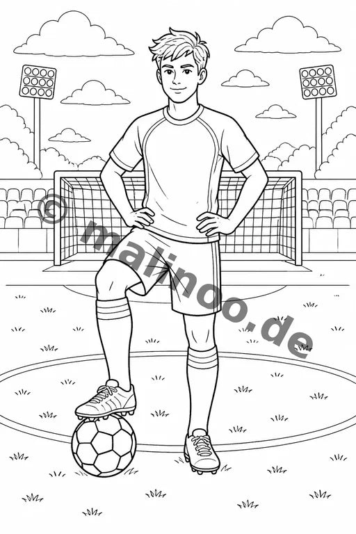 Fußball Malbuch 20 Ausmalbilder PDF Download – Vorschaubild 1