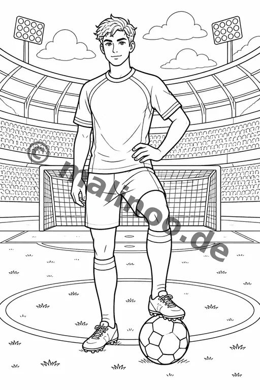 Fußball Malbuch 20 Ausmalbilder PDF Download – Vorschaubild 1