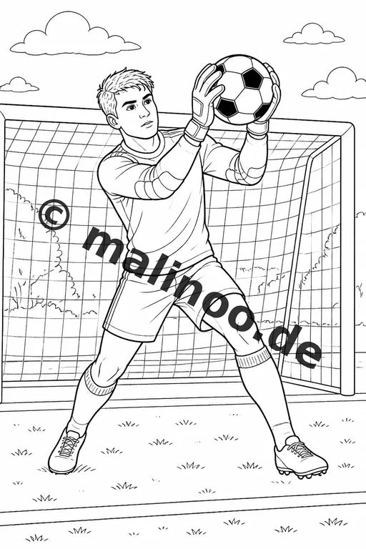 Fußball Malbuch 20 Ausmalbilder PDF Download digital – Vorschaubild 3