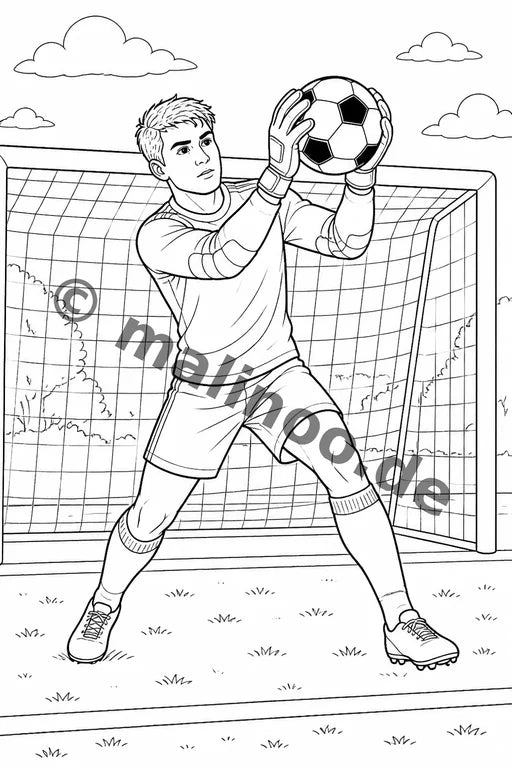Fußball Malbuch 20 Ausmalbilder PDF Download – Vorschaubild 3