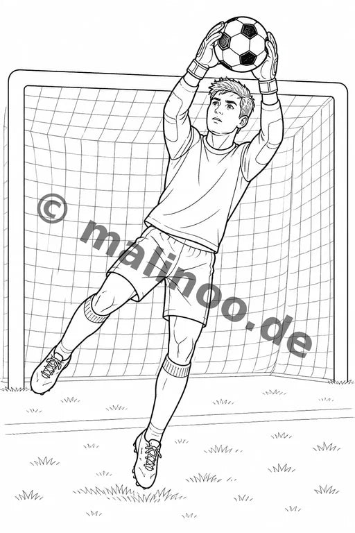 Fußball Malbuch 20 Ausmalbilder PDF Download – Vorschaubild 3