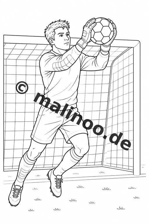 Fußball Malbuch 20 Ausmalbilder PDF Download digital – Vorschaubild 3