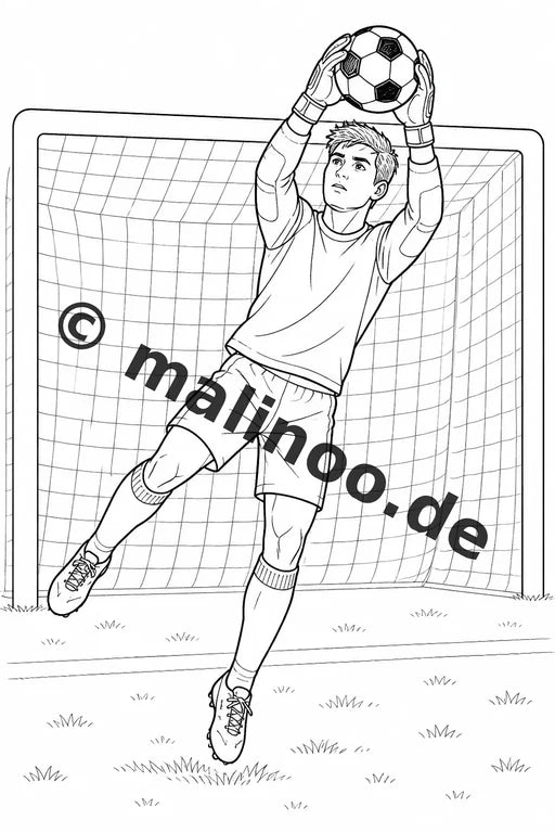 Fußball Malbuch 20 Ausmalbilder PDF Download digital – Vorschaubild 3