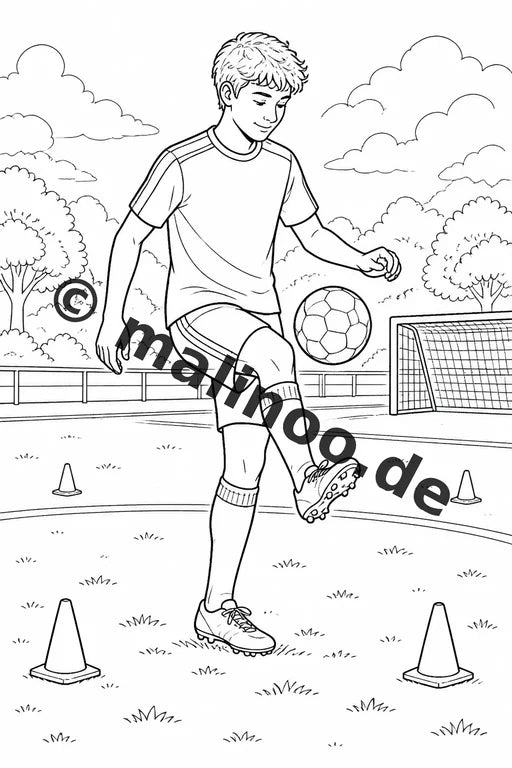 Fußball Malbuch 20 Ausmalbilder PDF Download digital – Vorschaubild 5
