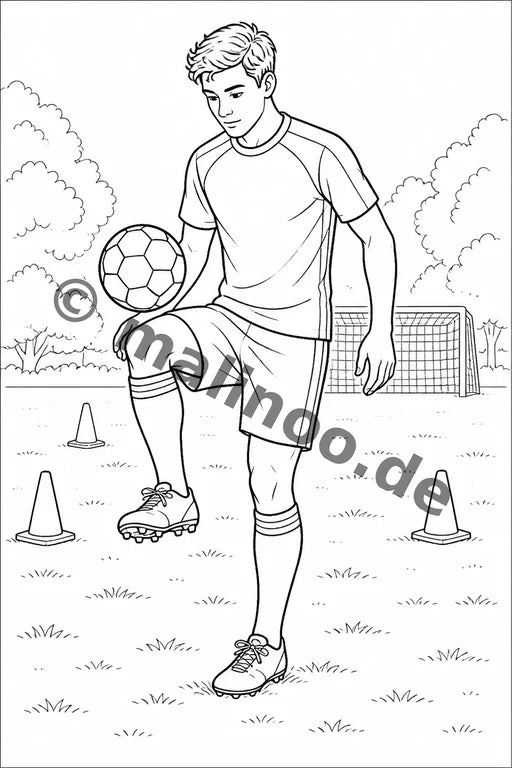 Fußball Malbuch 20 Ausmalbilder PDF Download – Vorschaubild 5