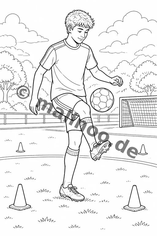 Fußball Malbuch 20 Ausmalbilder PDF Download – Vorschaubild 5