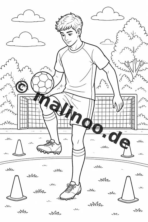 Fußball Malbuch 20 Ausmalbilder PDF Download digital – Vorschaubild 5