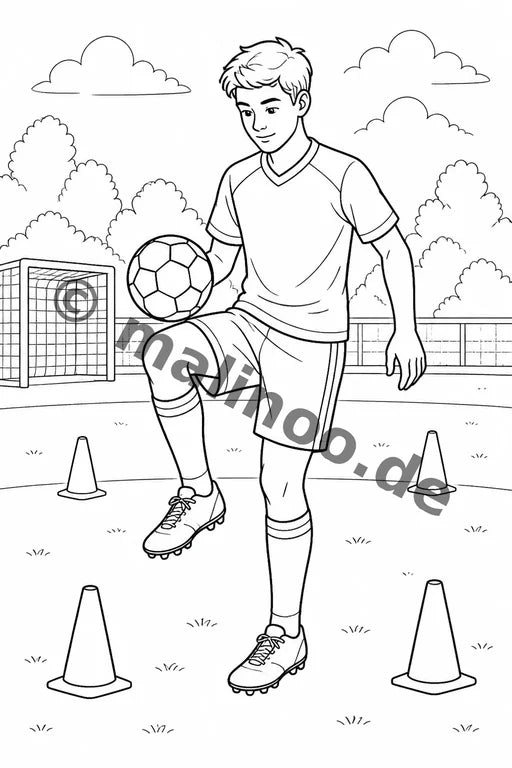 Fußball Malbuch 20 Ausmalbilder PDF Download – Vorschaubild 5