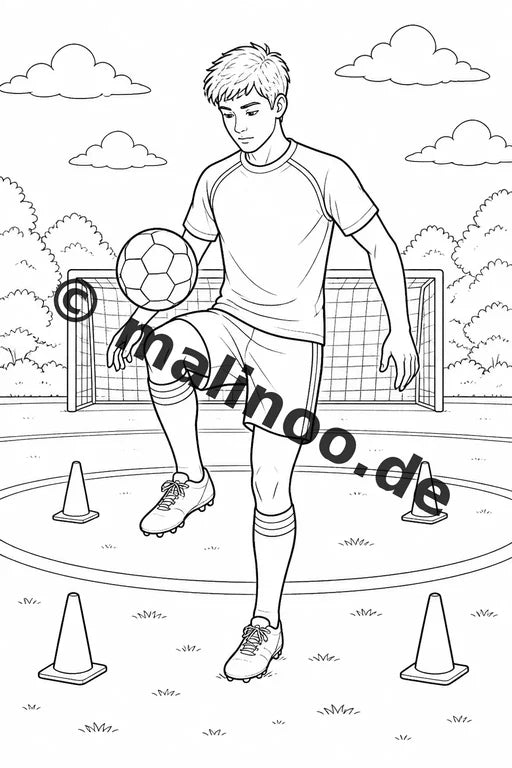 Fußball Malbuch 20 Ausmalbilder PDF Download digital – Vorschaubild 5