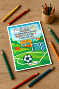 Fußball Malbuch 20 Ausmalbilder gedruckt+gebunden – Mockup-Ansicht
