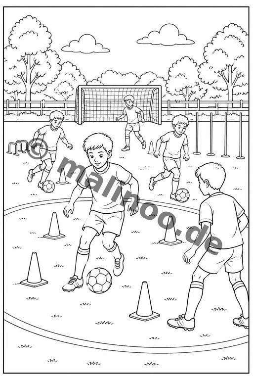 Fußball Malbuch 20 Ausmalbilder gedruckt+gebunden – Vorschaubild 10
