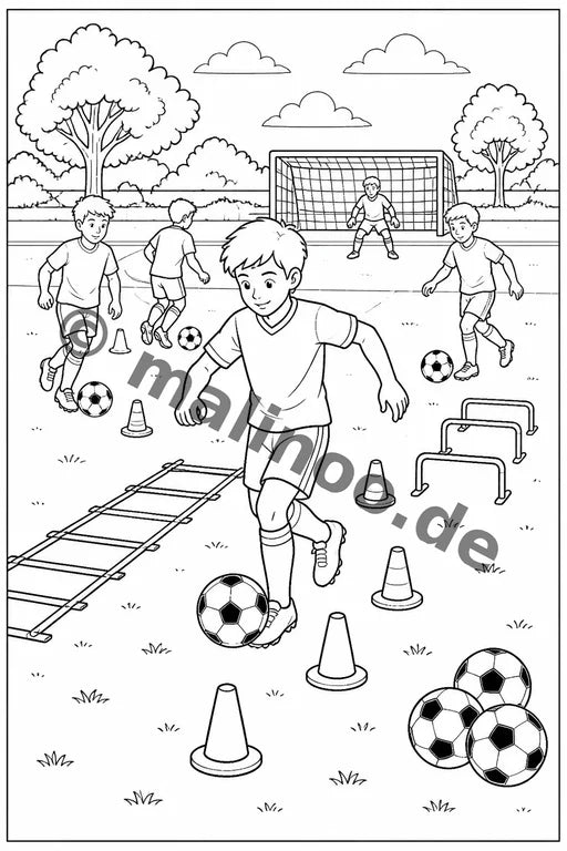Fußball Malbuch 20 Ausmalbilder gedruckt+gebunden – Vorschaubild 10