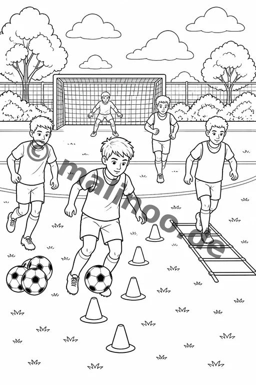 Fußball Malbuch 20 Ausmalbilder gedruckt+gebunden – Vorschaubild 10