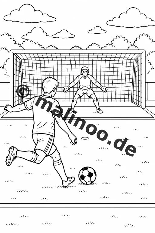 Fußball Malbuch 20 Ausmalbilder gedruckt und gebunden – Vorschaubild 4