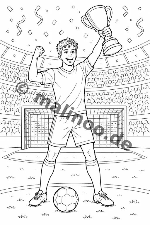 Fußball Malbuch 20 Ausmalbilder gedruckt+gebunden – Vorschaubild 6