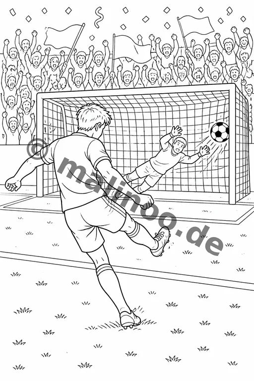 Fußball Malbuch 20 Ausmalbilder gedruckt+gebunden – Vorschaubild 7