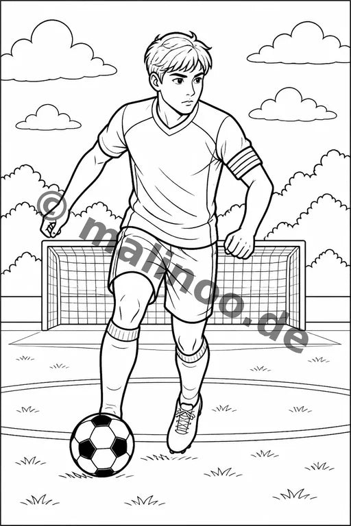 Fußball Malbuch 20 Ausmalbilder gedruckt+gebunden – Vorschaubild 9