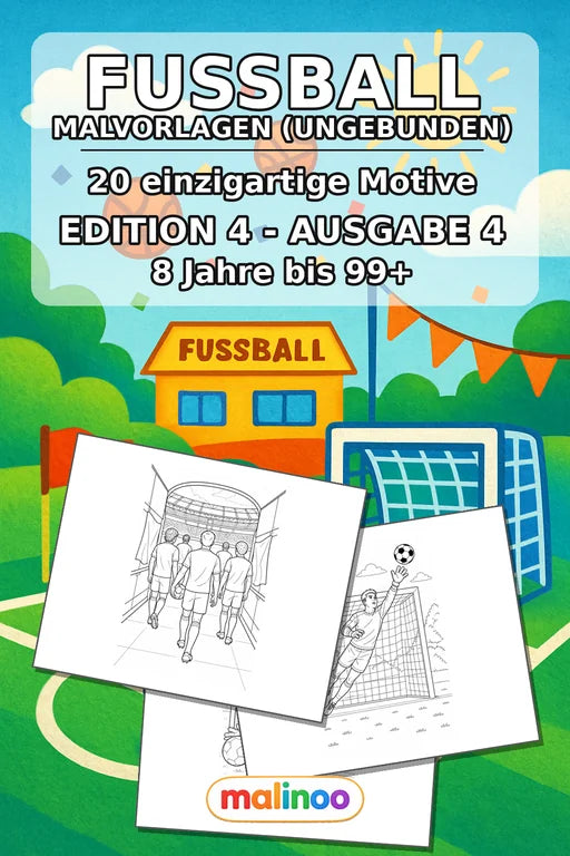 Fußball Malbuch 20 Ausmalbilder gedruckt+lose – Cover
