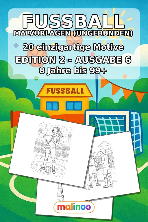 Fußball Malbuch 20 Ausmalbilder gedruckt+lose – Cover
