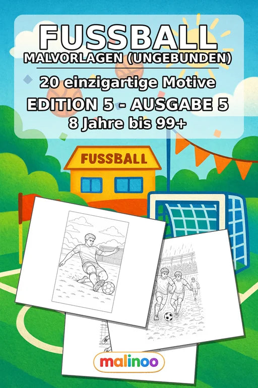 Fußball Malbuch 20 Ausmalbilder gedruckt+lose – Cover