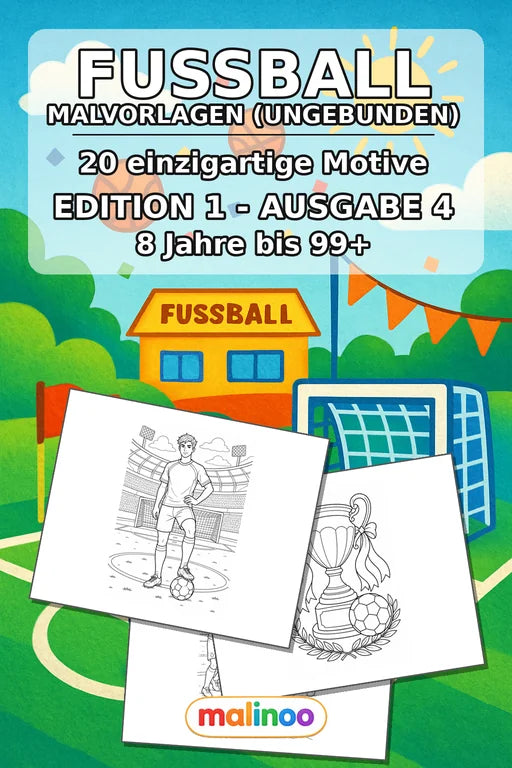 Fußball Malbuch 20 Ausmalbilder gedruckt, ungebunden – Cover
