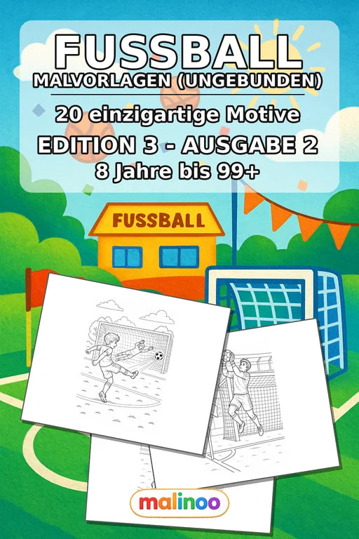Fußball Malbuch 20 Ausmalbilder gedruckt+lose – Cover