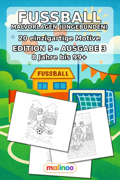 Fußball Malbuch 20 Ausmalbilder gedruckt+lose – Cover