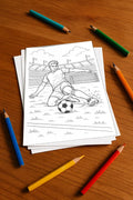 Fußball Malbuch 20 Ausmalbilder gedruckt+lose – Mockup-Ansicht