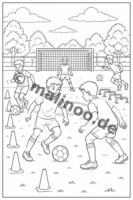 Fußball Malbuch 20 Ausmalbilder gedruckt+lose – Vorschaubild 10